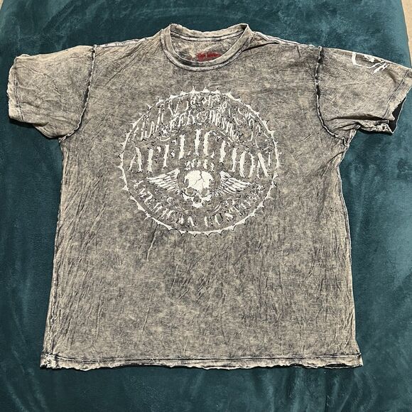 2011 Affliction Reversible Live Fast " Seek And Destroy" T-Shirt Men's Size 3XL - Picture 4 of 7